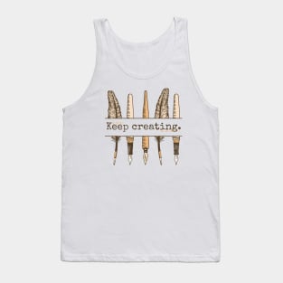 Keep Creating // Vintage Writing Pens and Quills Tank Top